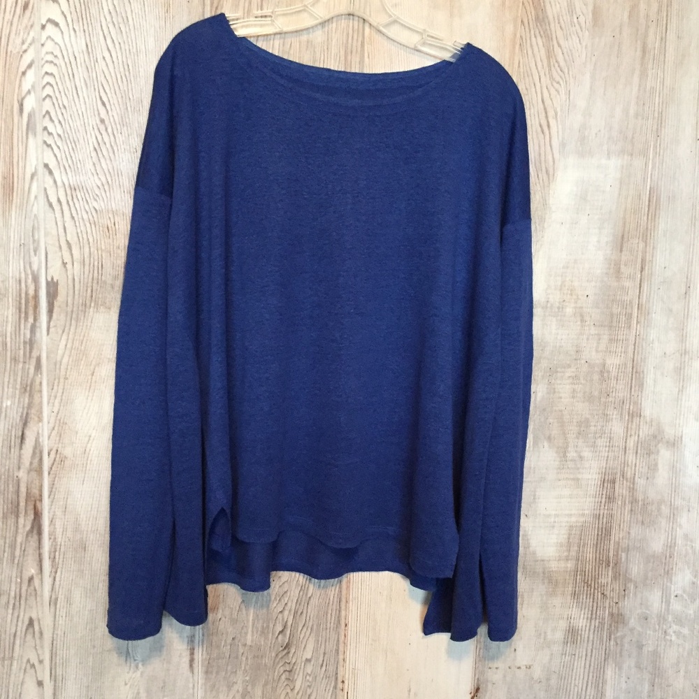 Eileen Fisher Oversized Linen Drop Sleeve Top S